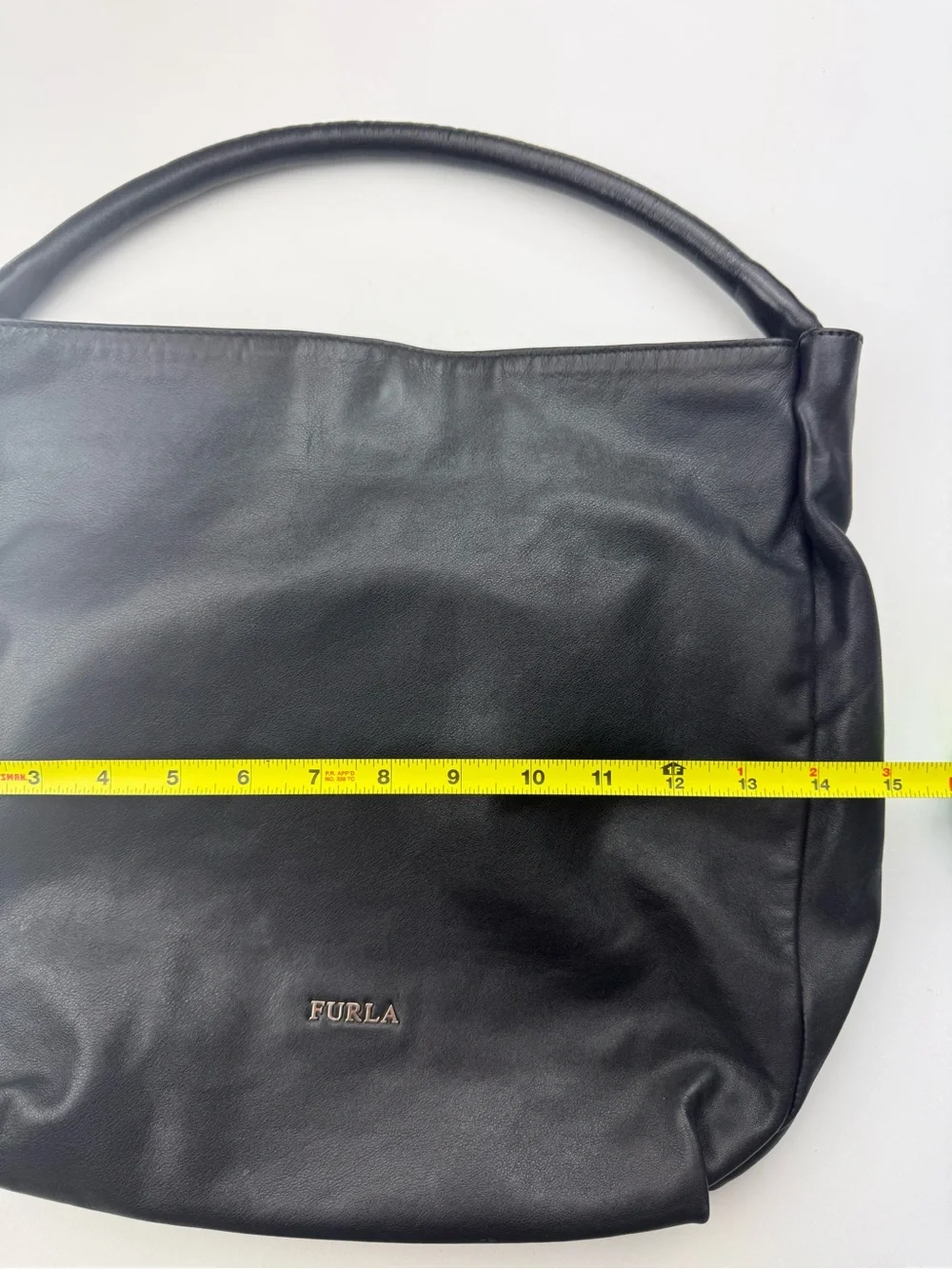 FURLA black leather hobo satchel shoulder bag
